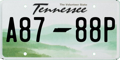 TN license plate A8788P