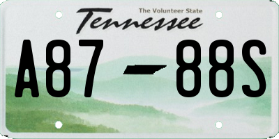 TN license plate A8788S