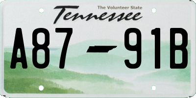 TN license plate A8791B