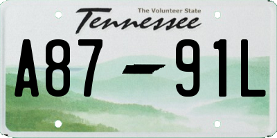 TN license plate A8791L