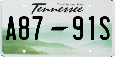 TN license plate A8791S