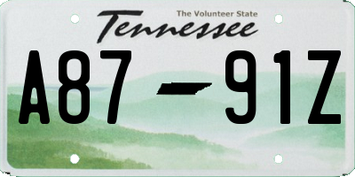 TN license plate A8791Z