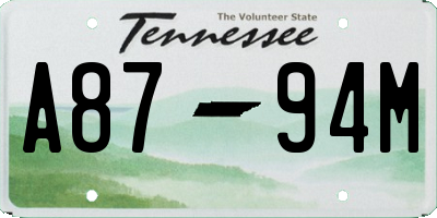 TN license plate A8794M