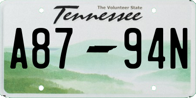 TN license plate A8794N