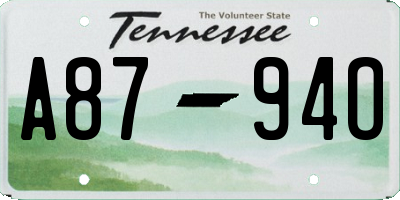 TN license plate A8794O