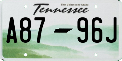 TN license plate A8796J