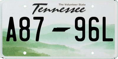 TN license plate A8796L
