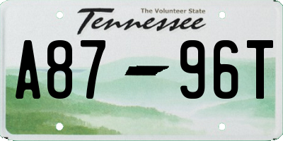 TN license plate A8796T