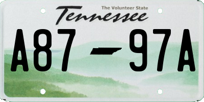 TN license plate A8797A