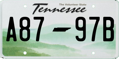 TN license plate A8797B