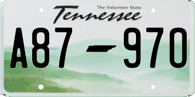 TN license plate A8797O