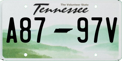 TN license plate A8797V