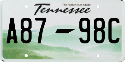 TN license plate A8798C