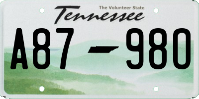 TN license plate A8798O