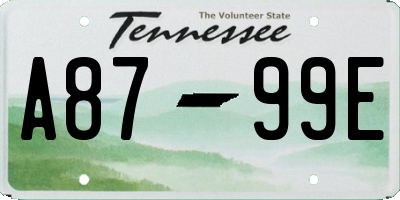 TN license plate A8799E