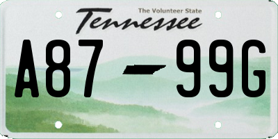 TN license plate A8799G