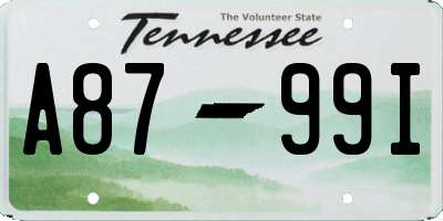 TN license plate A8799I