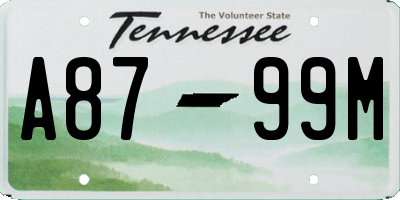 TN license plate A8799M