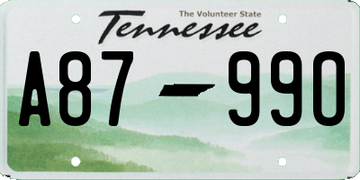 TN license plate A8799O