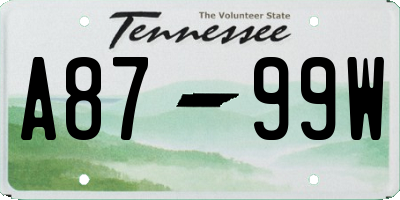 TN license plate A8799W