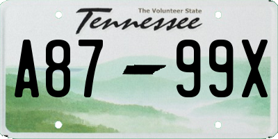 TN license plate A8799X