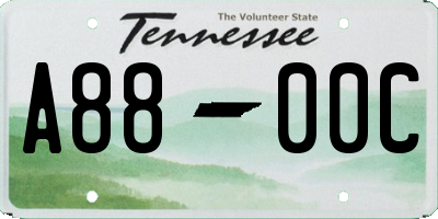 TN license plate A8800C