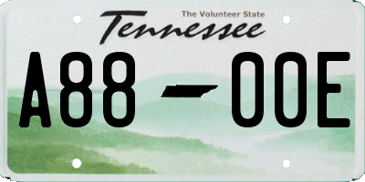 TN license plate A8800E