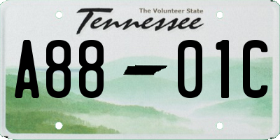 TN license plate A8801C