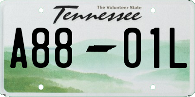 TN license plate A8801L