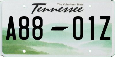 TN license plate A8801Z