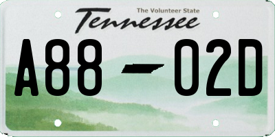 TN license plate A8802D
