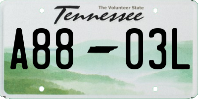 TN license plate A8803L