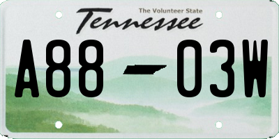 TN license plate A8803W