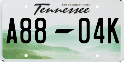 TN license plate A8804K