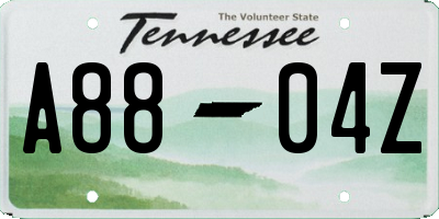 TN license plate A8804Z