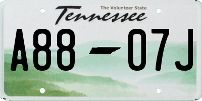 TN license plate A8807J