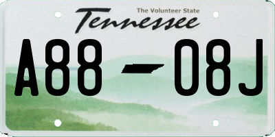 TN license plate A8808J