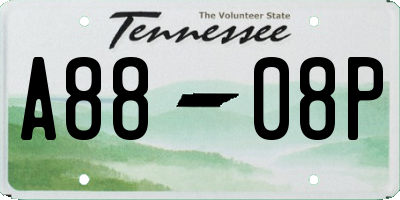 TN license plate A8808P