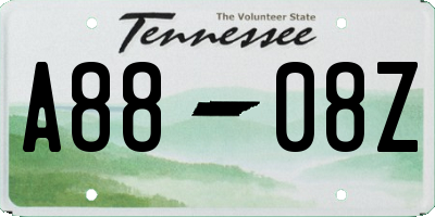 TN license plate A8808Z