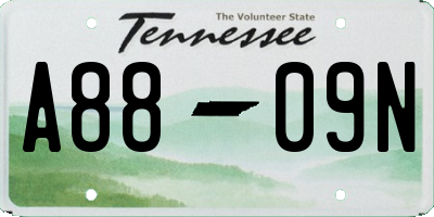 TN license plate A8809N