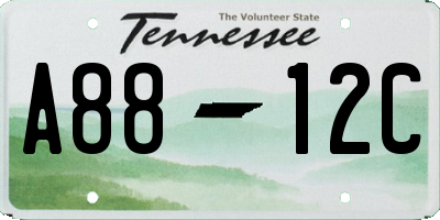 TN license plate A8812C
