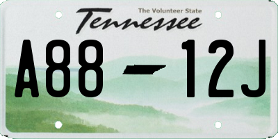 TN license plate A8812J