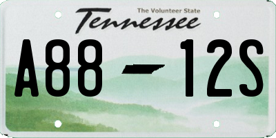 TN license plate A8812S