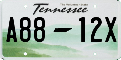 TN license plate A8812X