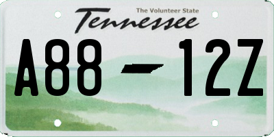 TN license plate A8812Z