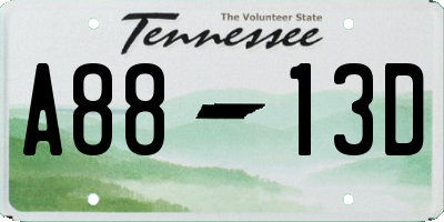 TN license plate A8813D