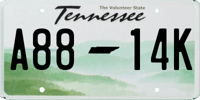 TN license plate A8814K