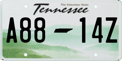 TN license plate A8814Z