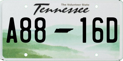 TN license plate A8816D