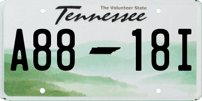 TN license plate A8818I